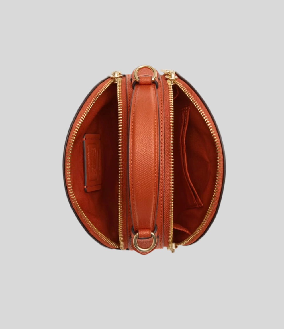Coach Canteen Crossbody Leather Bag With Halloween Pumpkin Print