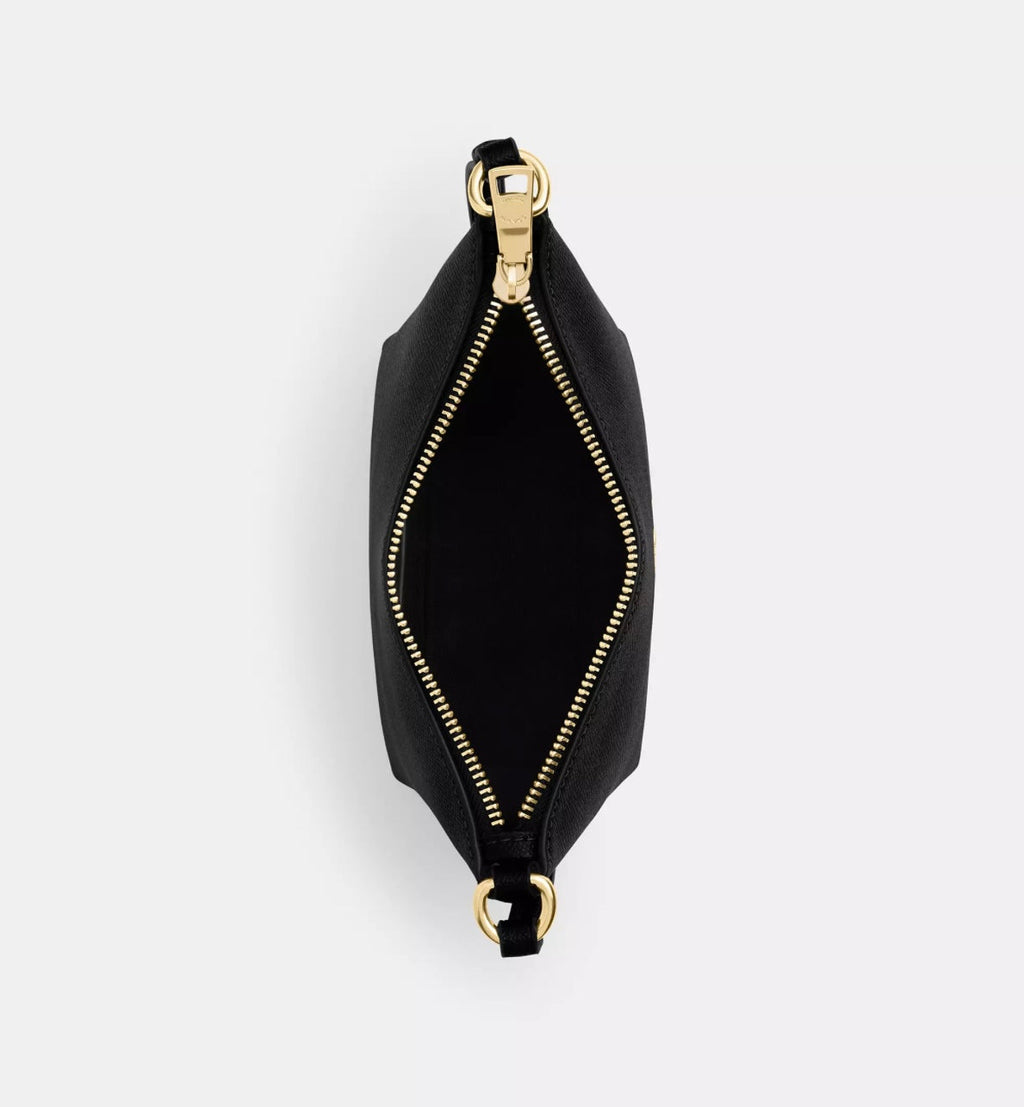 Coach Zip Top Crossbody Leather Bag In Gold/Black