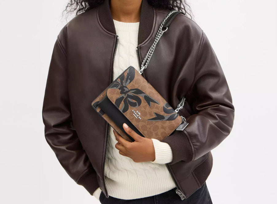 Coach Medium Klare Crossbody Bag In Signature Canvas With Bow Print
