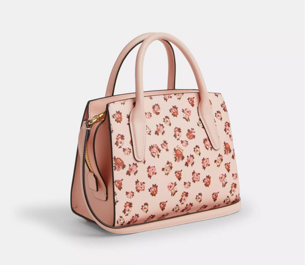 Coach Andrea Carryall Bag With Rose Print In Blush