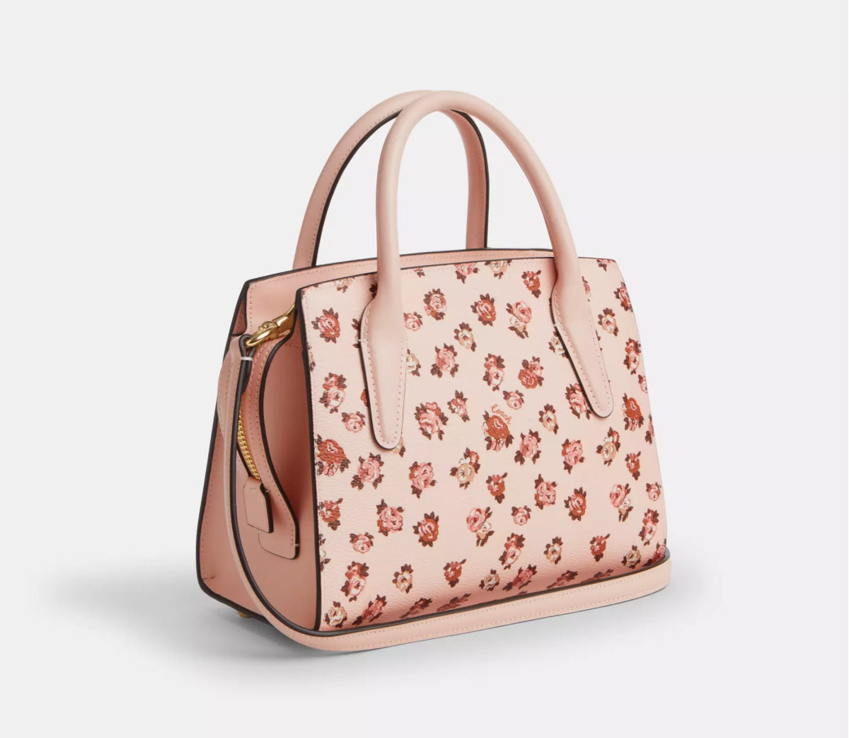 Coach Andrea Carryall Bag With Rose Print In Blush