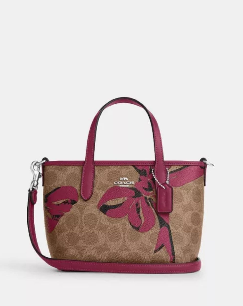 Coach City Mini Tote With Pink Bow Print