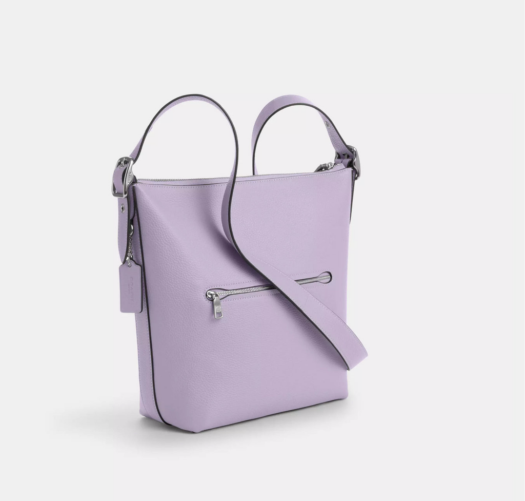 Coach Val Duffel Bag In Leather In Silver/Lilac