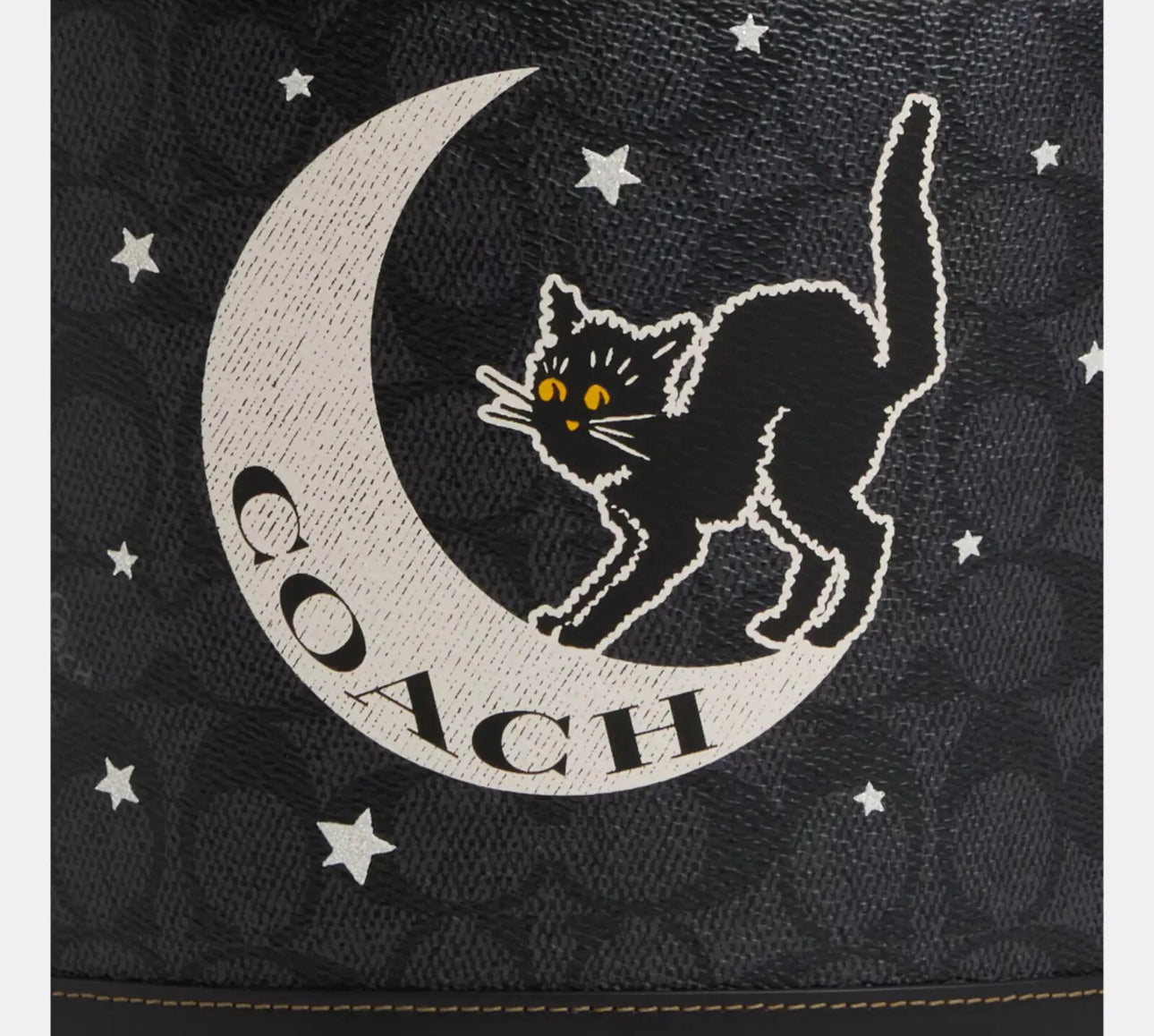 Coach Trick Or Treat Bucket With Halloween Black Cat Moon & Stars