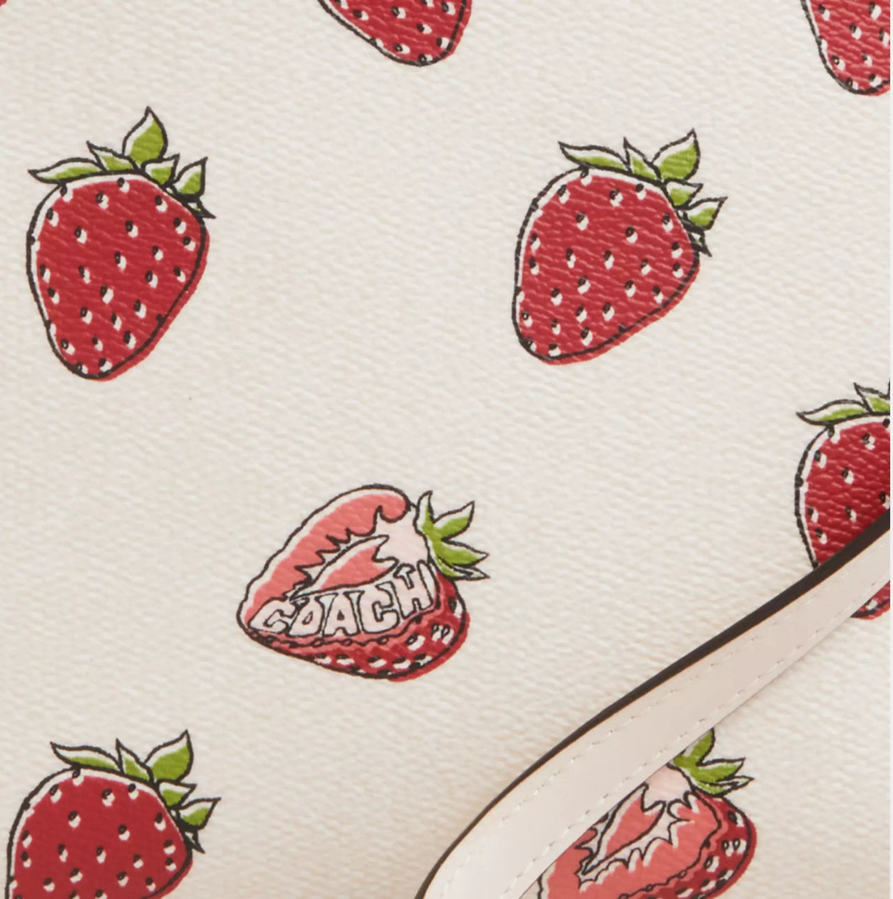 Coach Mini Rowan File Bag With Strawberry Print