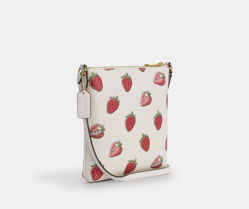 Coach Mini Rowan File Bag With Strawberry Print