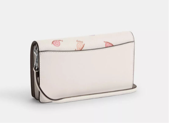 Coach Anna Foldover Clutch Crossbody Bag with Snail Print