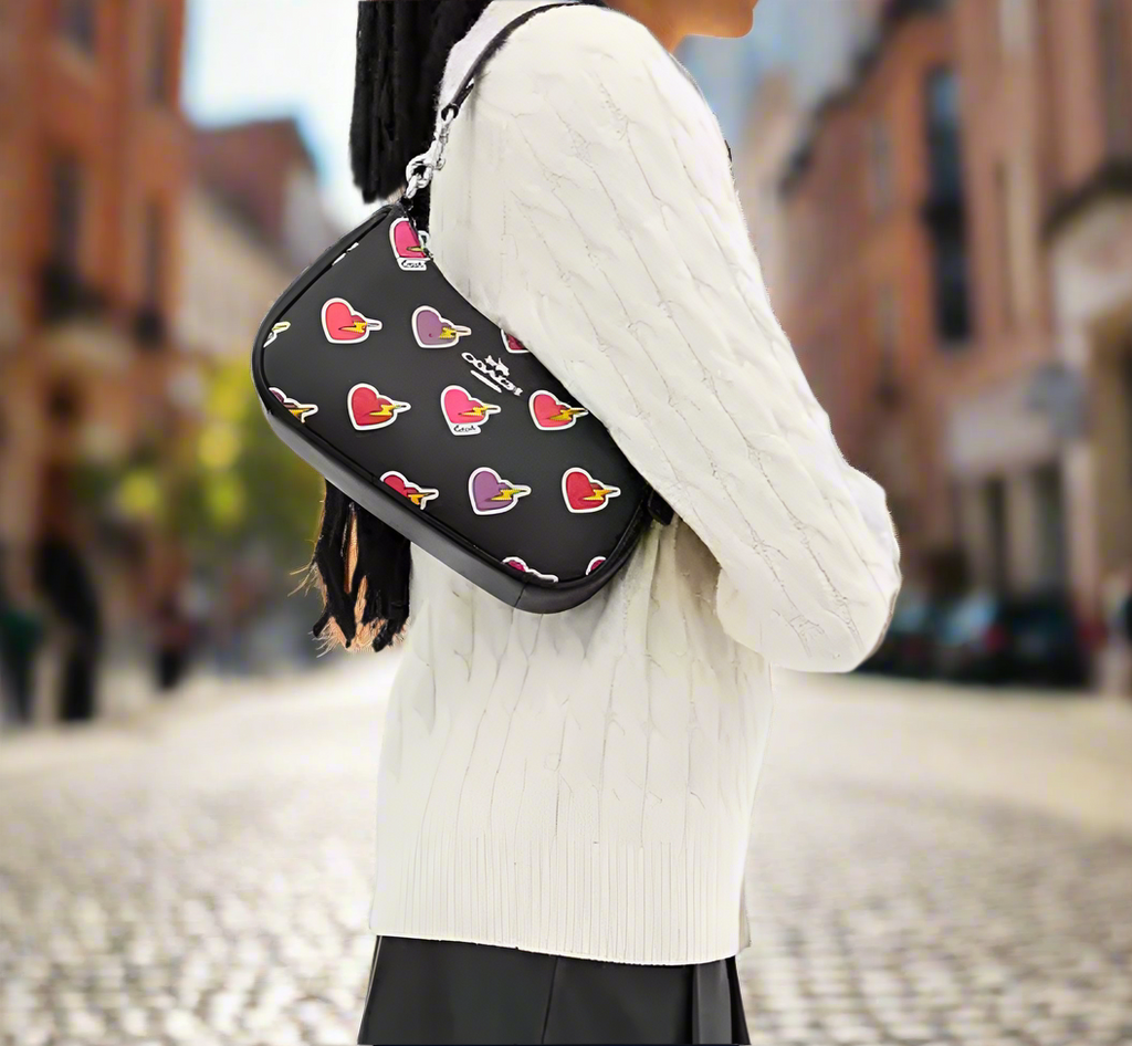 Coach Teri Shoulder Bag In Printed Coated Canvas & Smooth Leather