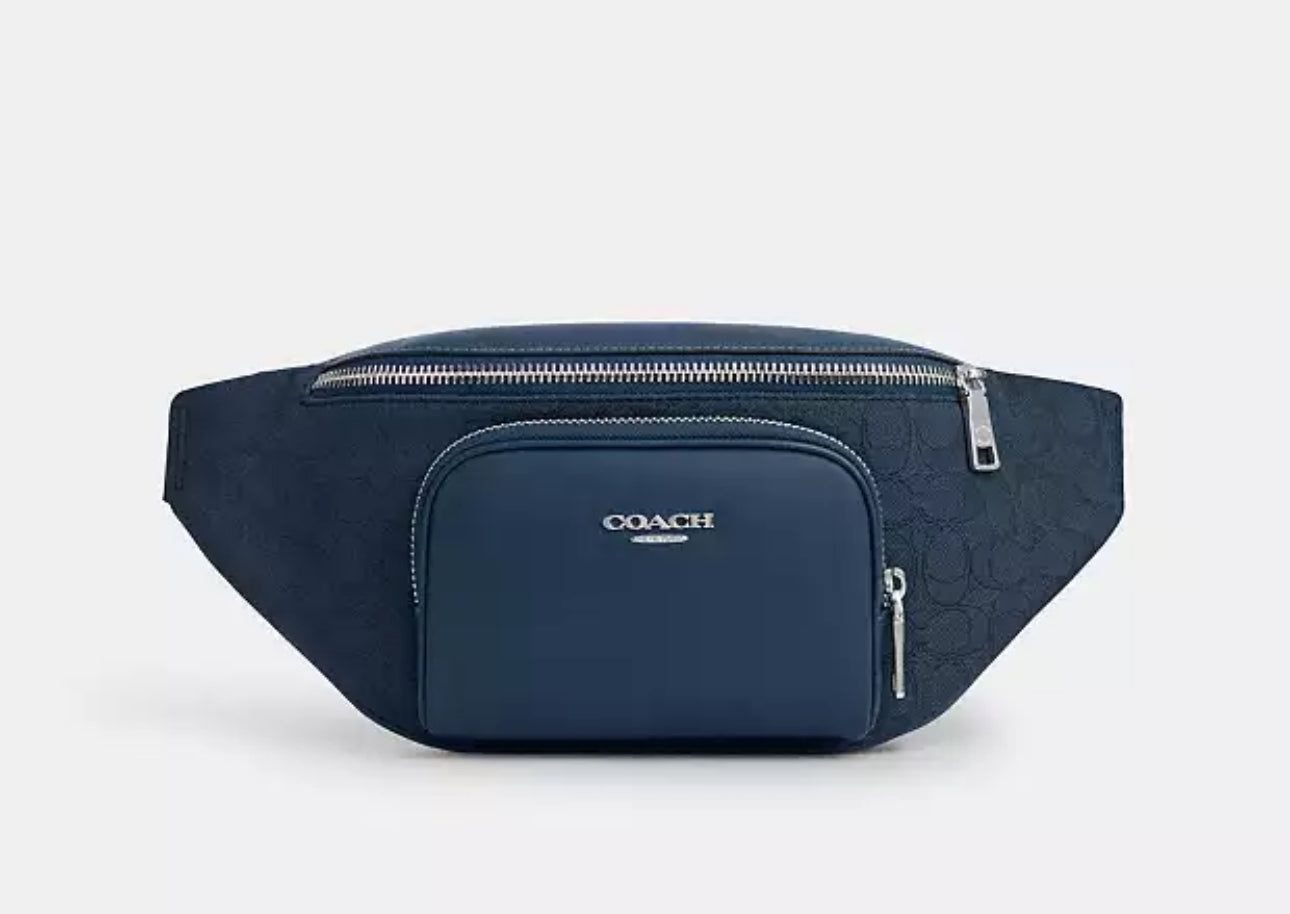 Coach Men’s Racer Belt Bag In Signature Jacquard & Leather