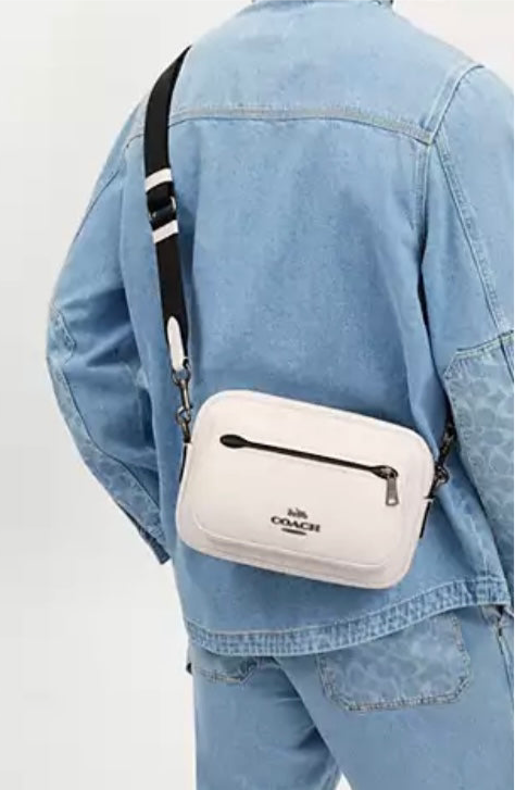 Coach Unisex Elias Crossbody Leather Bag In Chalk