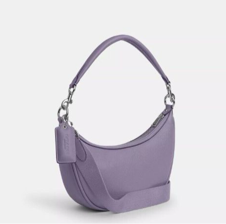 Coach Aria Shoulder Leather Crossbody Bag In Light Violet