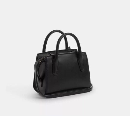 Coach Andrea Mini Carryall Top Handle Leather Bag In Black