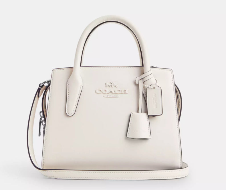 Coach Medium Andrea Carryall Crossbody Leather Bag In Chalk
