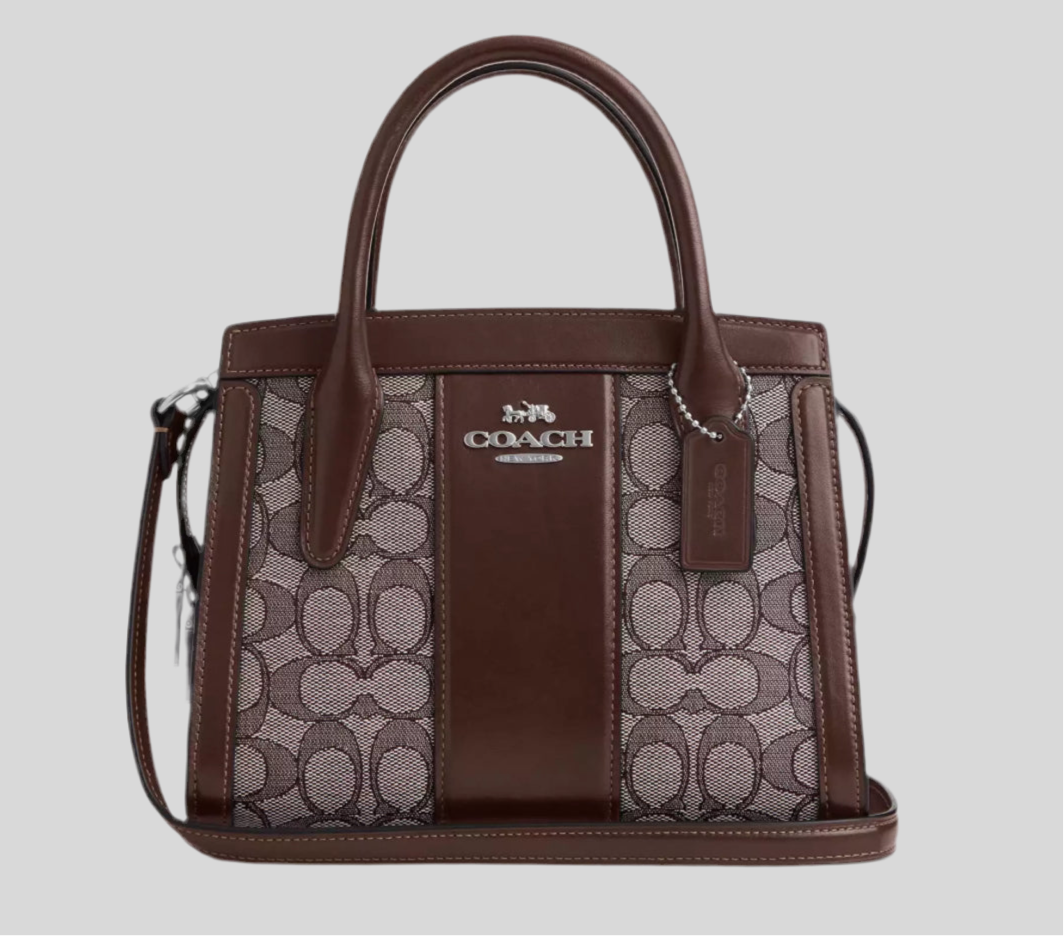 Coach Andrea Carryall Bag In Signature Jacquard & Leather