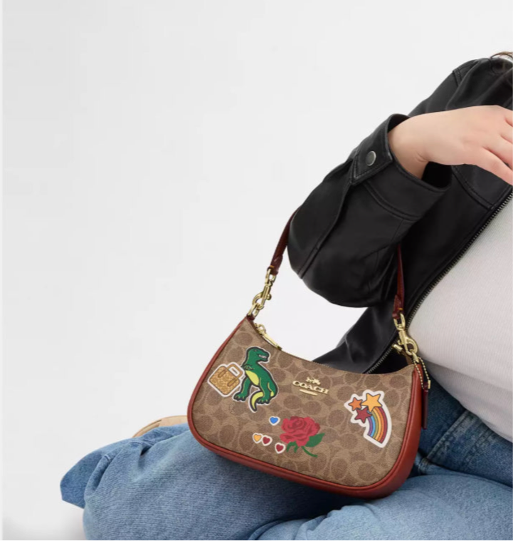 Coach Teri Shoulder Bag In Signature Canvas with Sticker Print