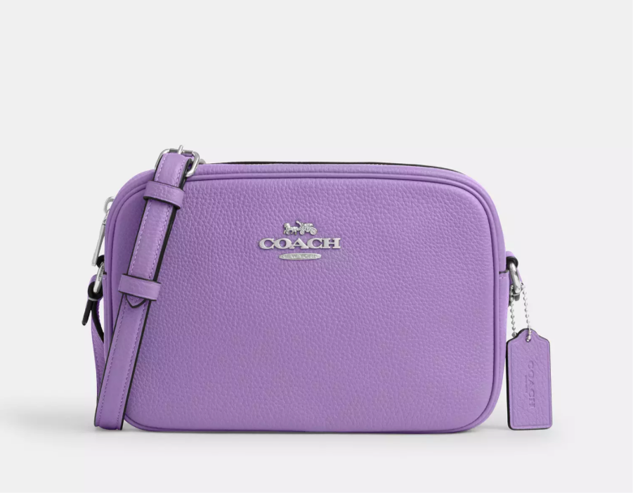 Coach Leather Jamie Camera Medium Crossbody bag In Silver/Iris