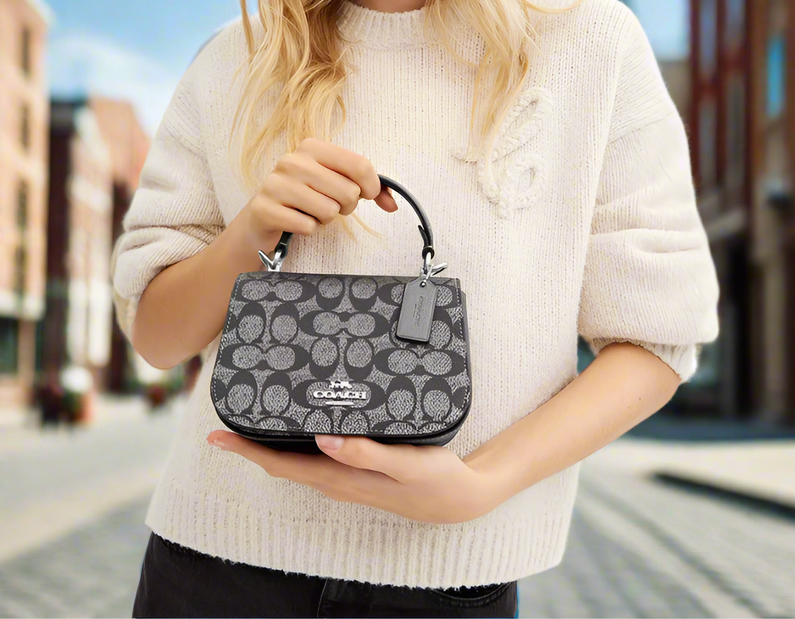 Coach Lysa Top Handle Bag In Signature Canvas