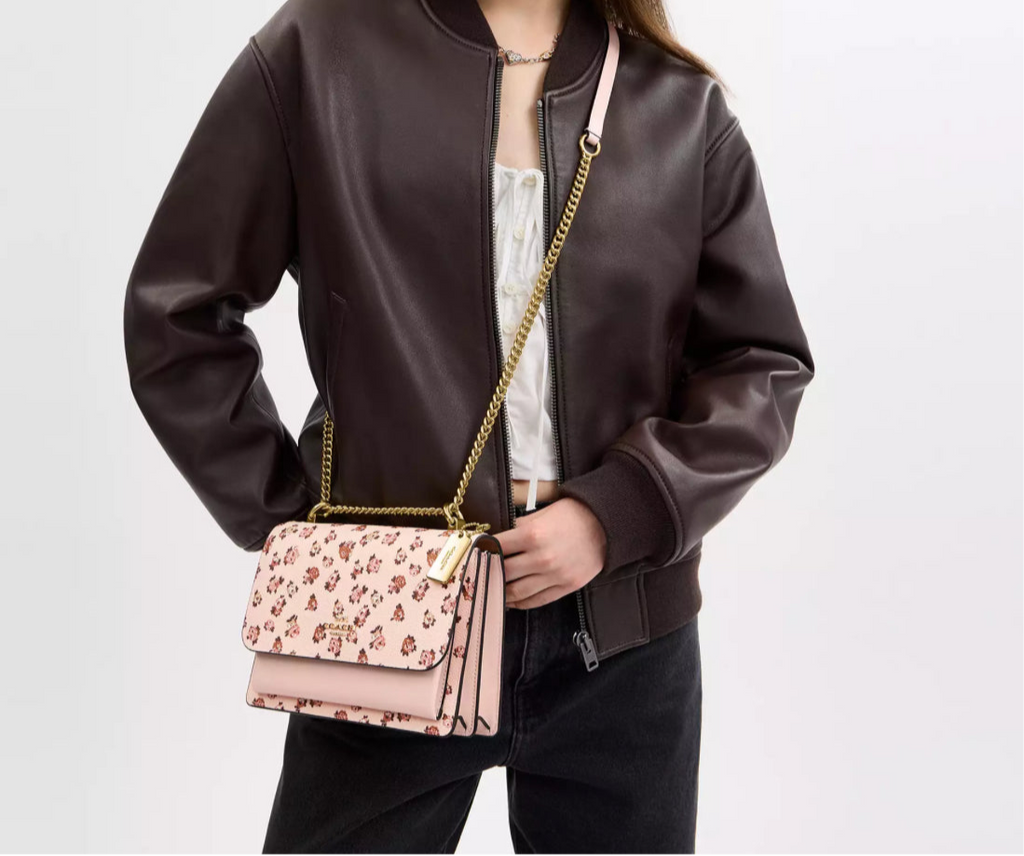 Coach Klare Crossbody Bag With Rose Print In Blush