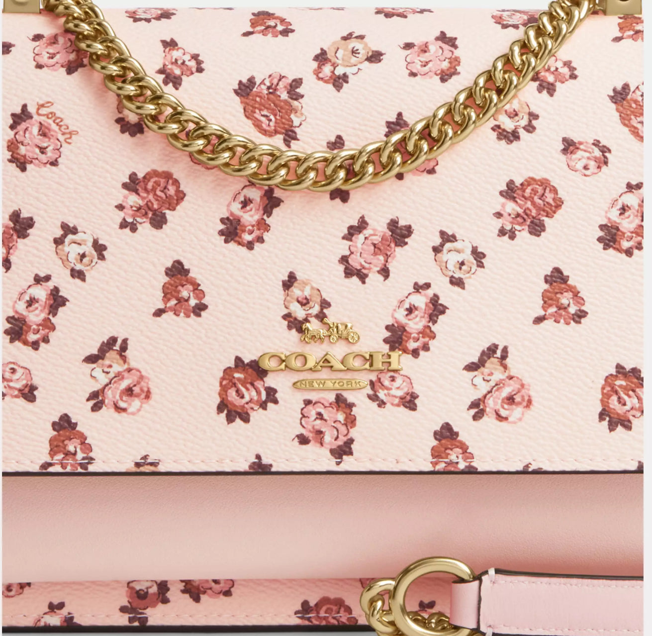 Coach Klare Crossbody Bag With Rose Print In Blush