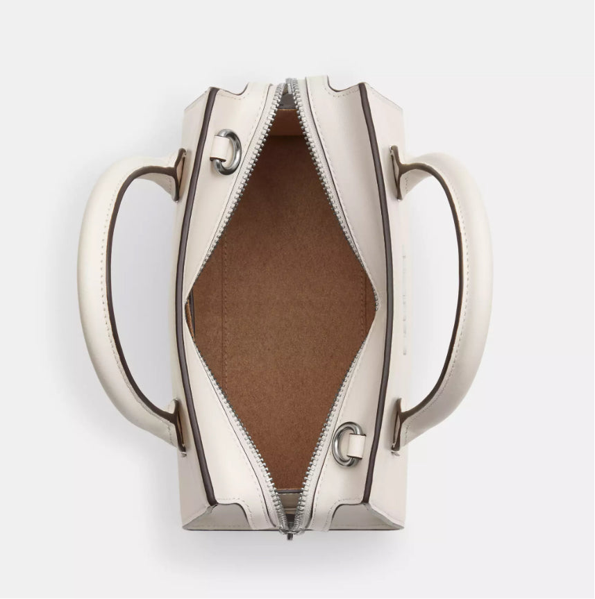 Coach Medium Andrea Carryall Crossbody Leather Bag In Chalk