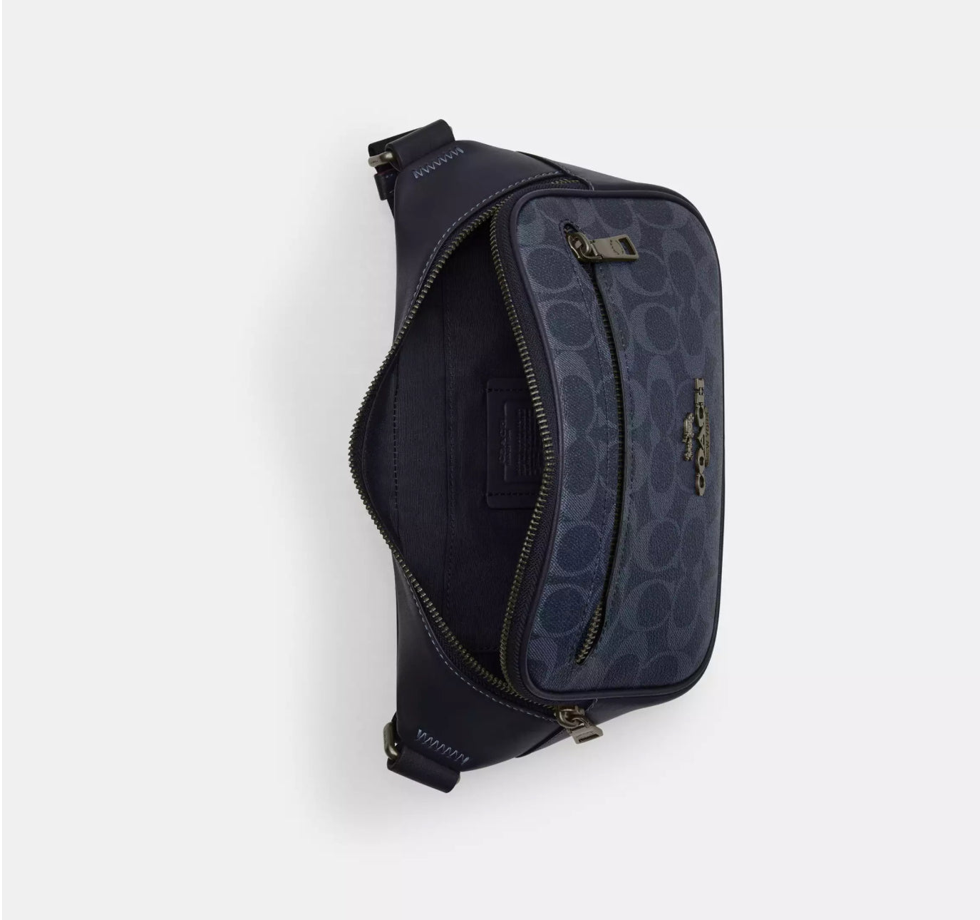 Coach Unisex Elias Belt Bag In Smooth Leather & Signature Denim