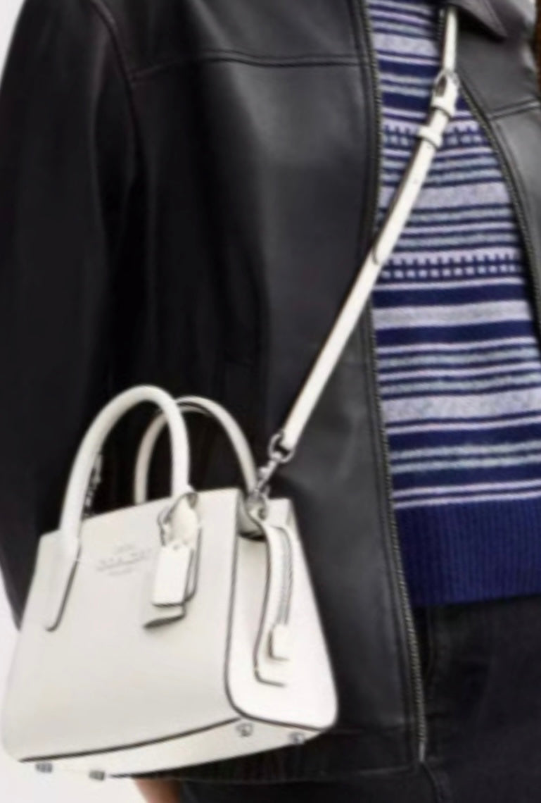 Coach Medium Andrea Carryall Crossbody Leather Bag In Chalk