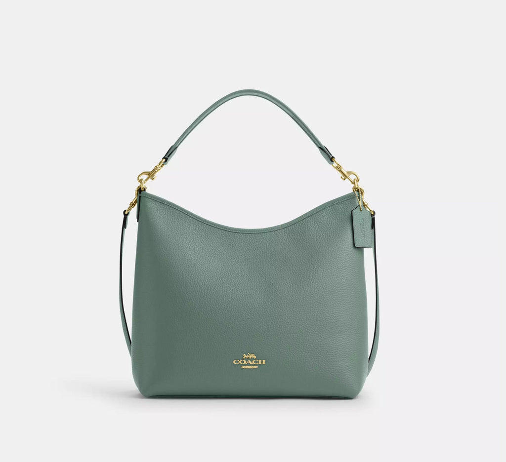 Coach Large Laurel Shoulder Bag in Gold/ Soft Green