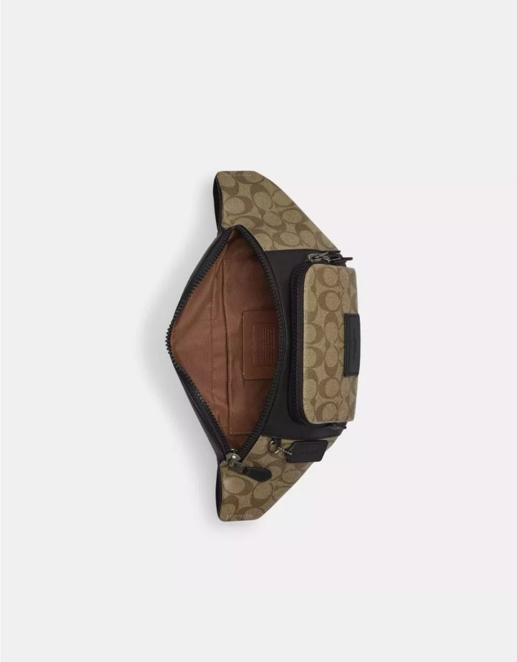 Coach Men’s Warren Belt Bag In Signature Canvas & Soft Leather In Khaki/Black