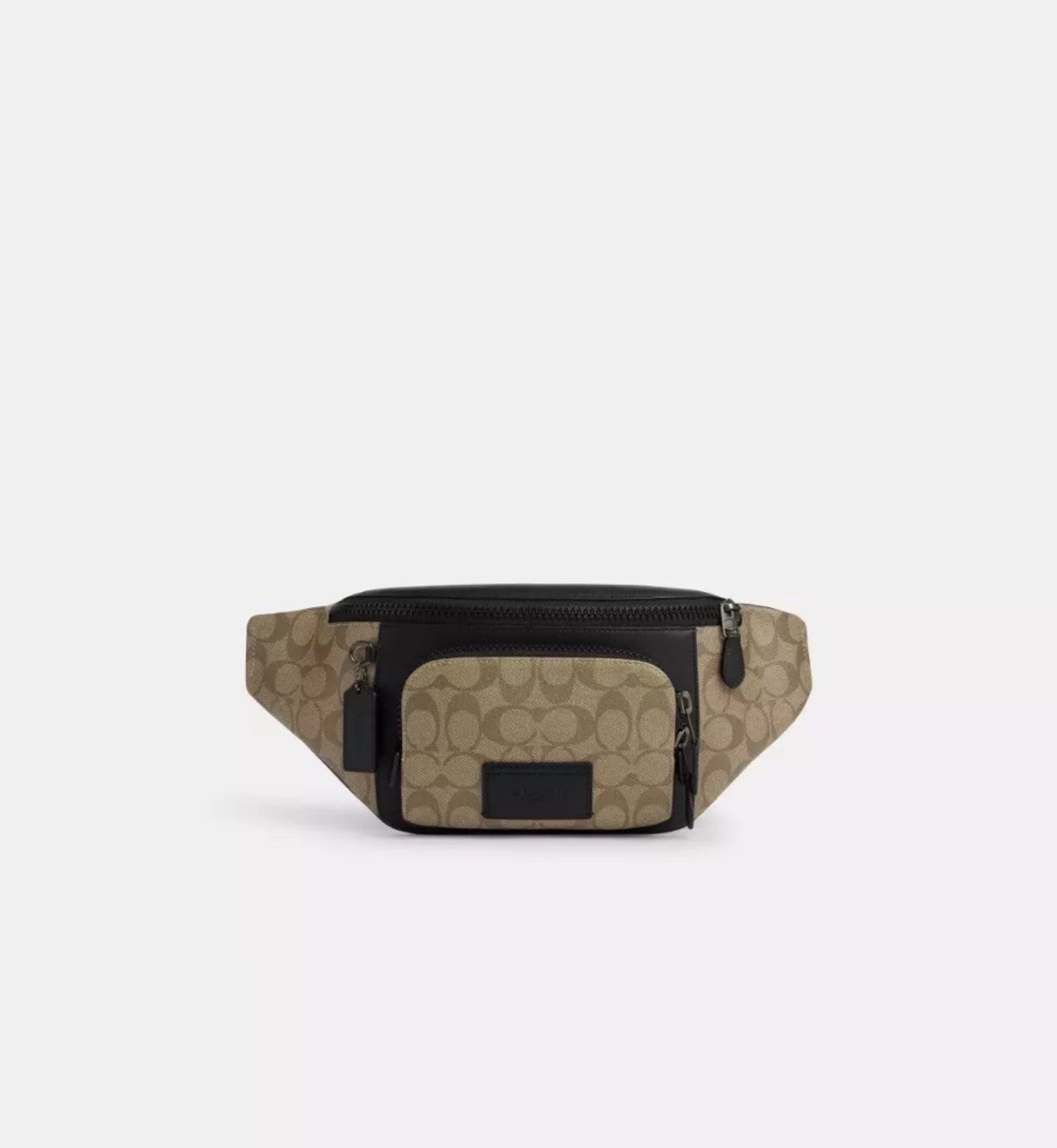 Coach Men’s Warren Belt Bag In Signature Canvas & Soft Leather In Khaki/Black