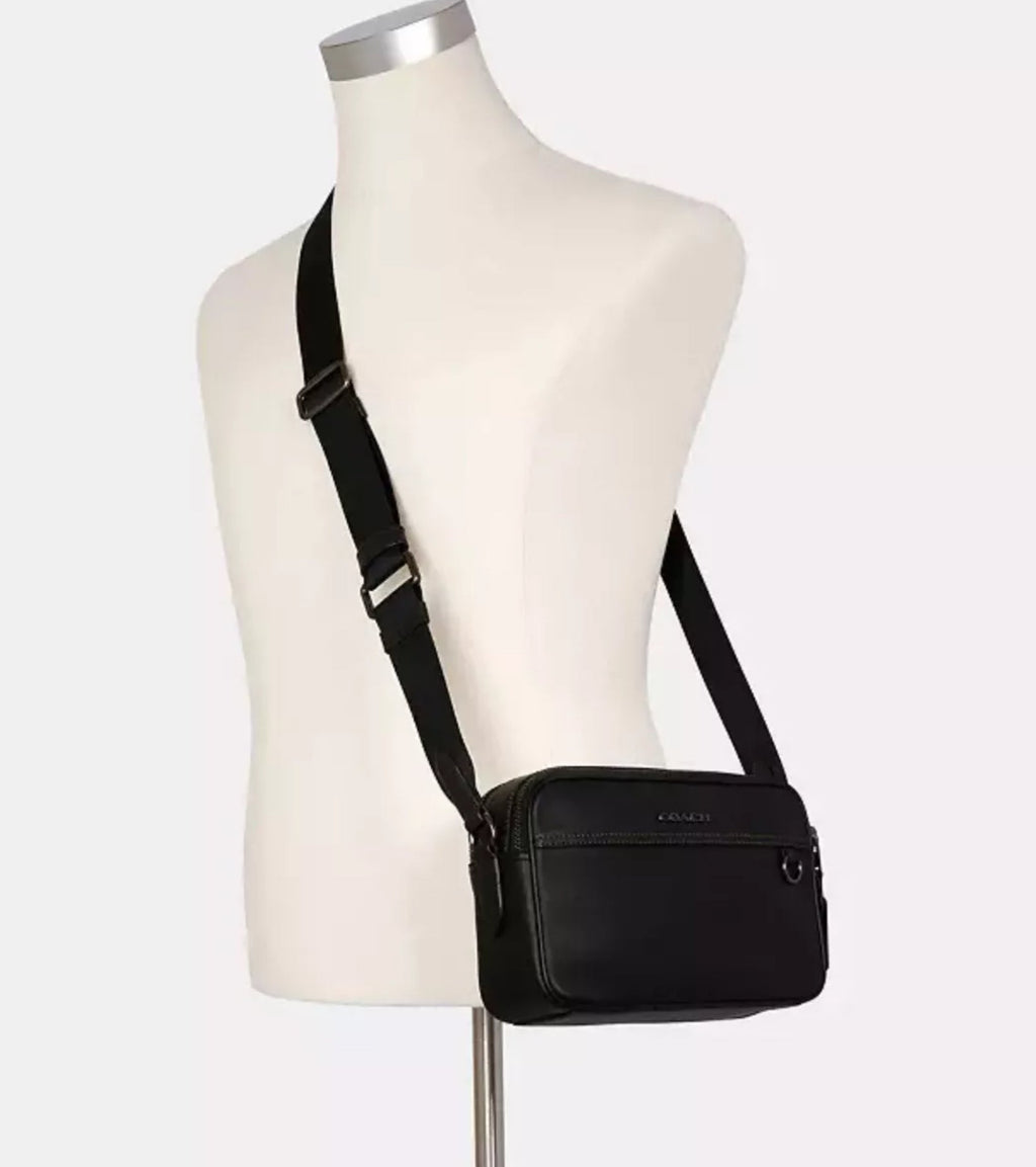 Coach Men’s Graham Crossbody Bag In Smooth Calf Leather- Black
