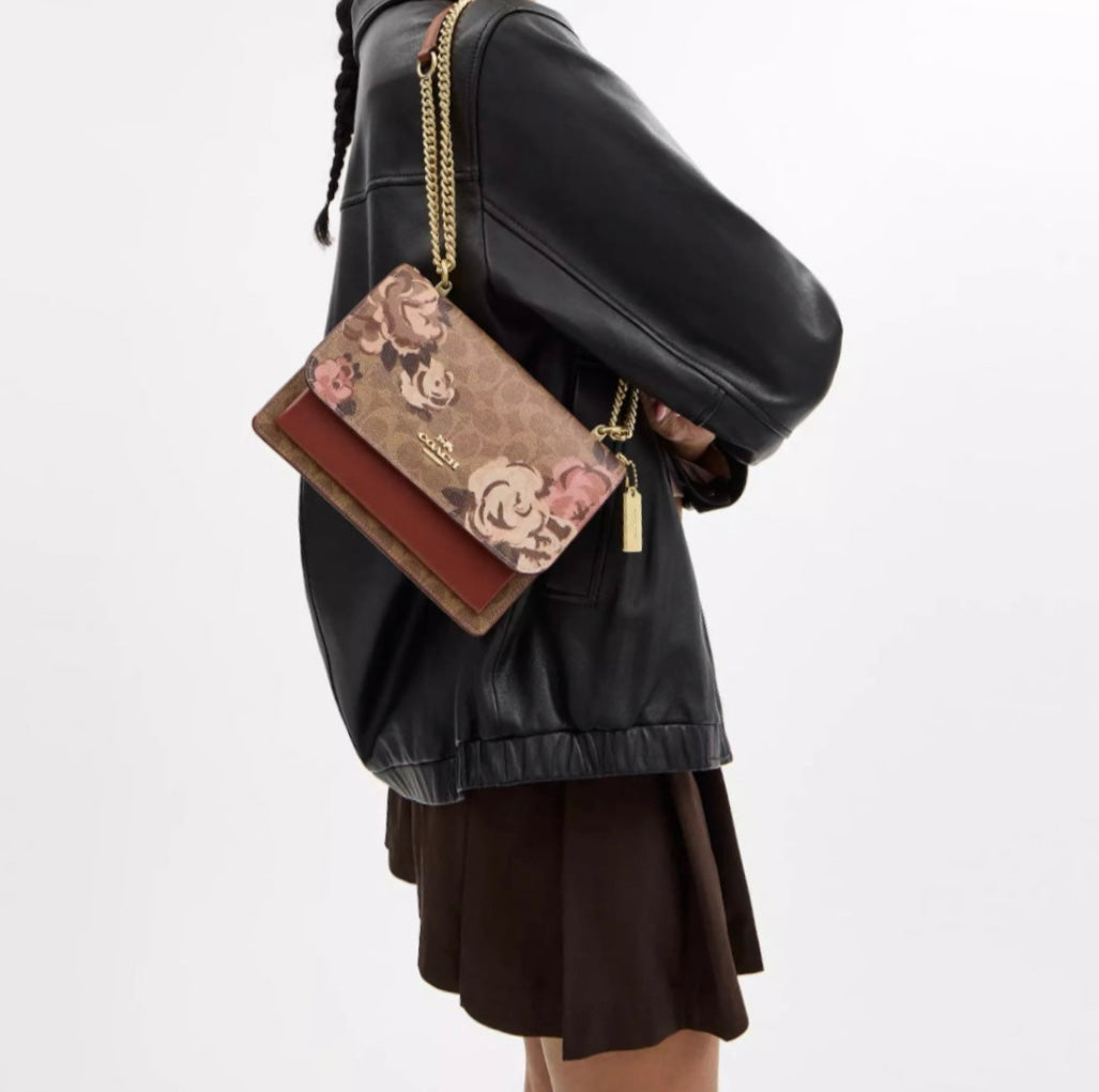 Coach Klare Crossbody Bag In Signature Canvas & Leather With
Rose Print