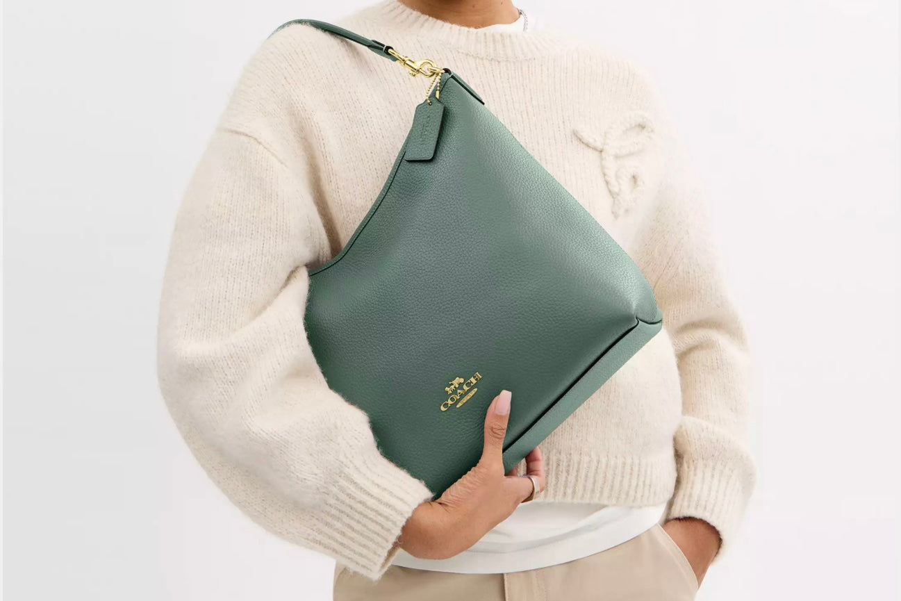 Coach Large Laurel Shoulder Bag in Gold/ Soft Green