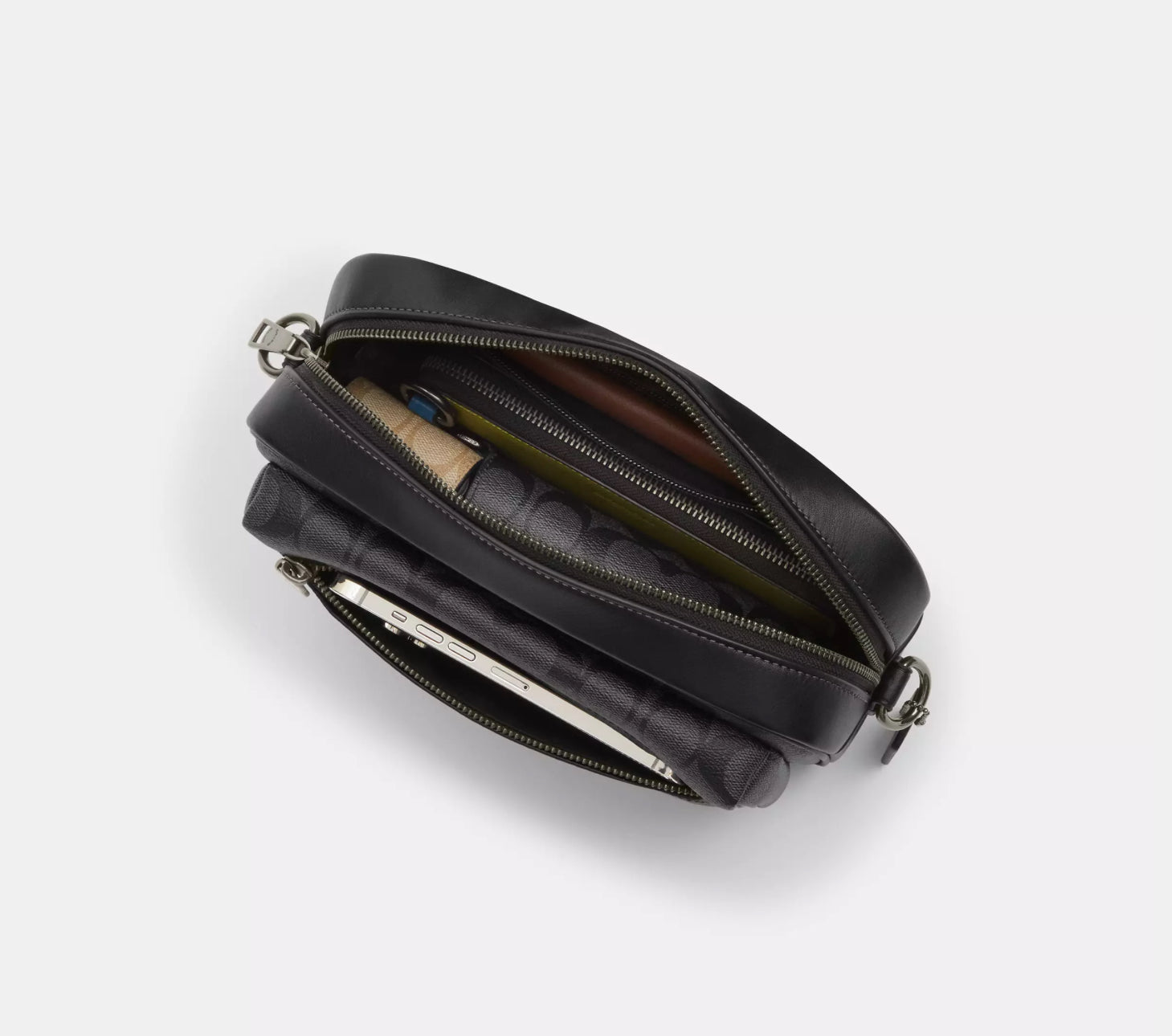 Coach Unisex Elias Crossbody Leather Bag Black
