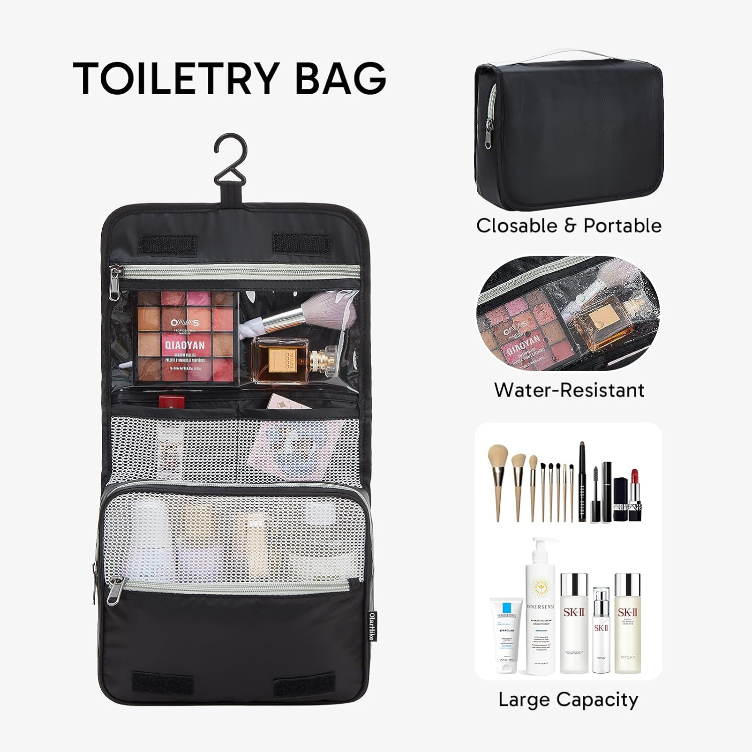 10 Set/8 Set Packing Cubes for Travel, Gifts for Women Mom,Anti-Tearing Suitcase Organizer for Luggage with Shoe & Hanging Toiletry Bag,OlarHike Vacation Essentials & Accessories for Cruise Ship,Cream