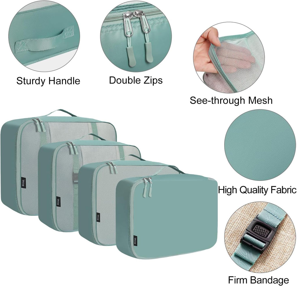 BAGAIL 8 Set Packing Cubes Luggage Organizer Bags for Travel Accessories-Cream