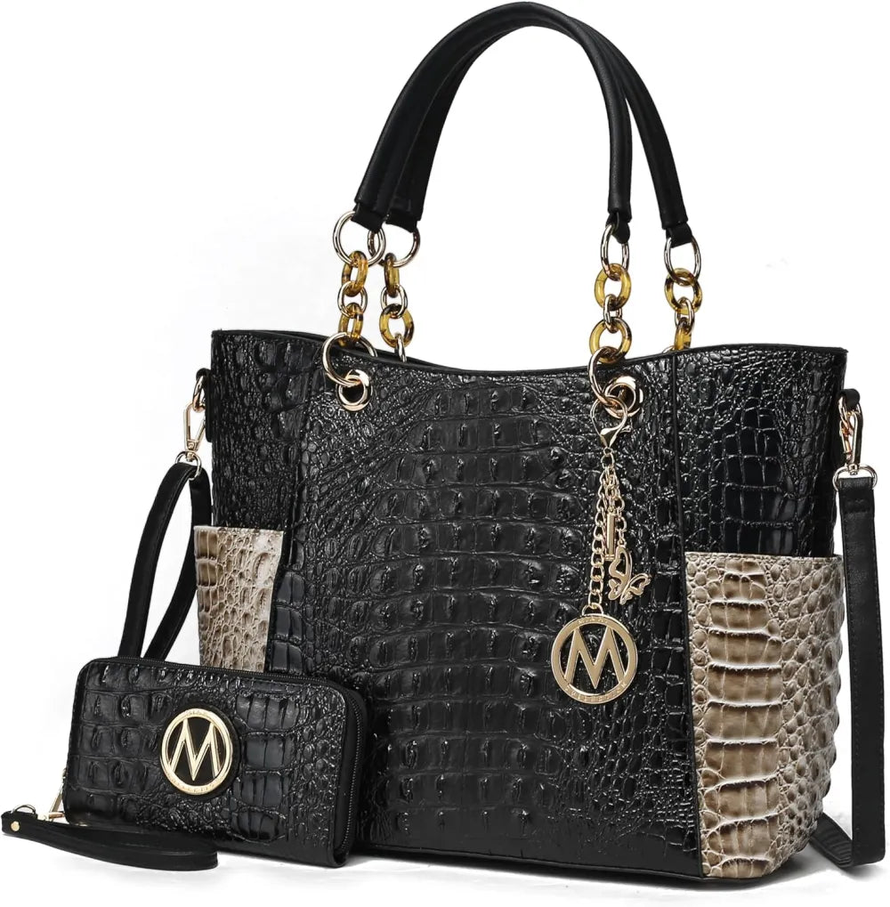 MKF Collection Tote Bag for Women, Handbag Set with Wallet-Top-Handle- Vegan Leather Purse