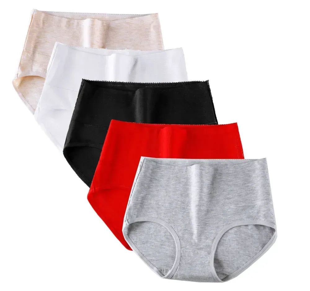 Viagebra庐5Pcs/Set High Waist Cotton Panties