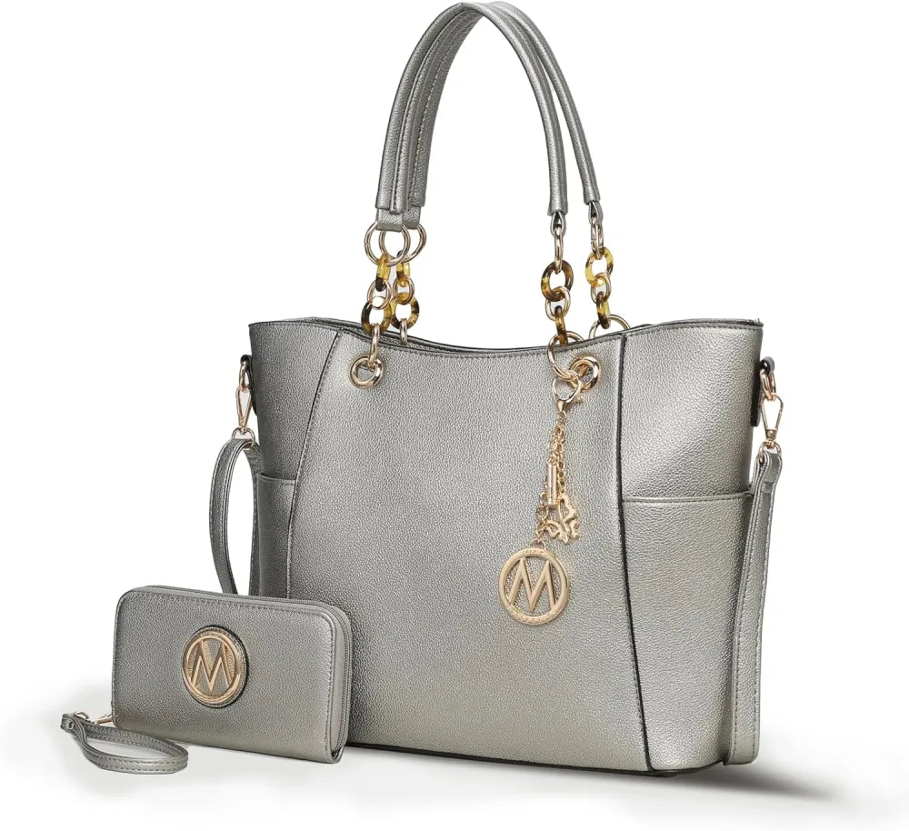 MKF Collection Tote Bag for Women, Handbag Set with Wallet-Top-Handle- Vegan Leather Purse