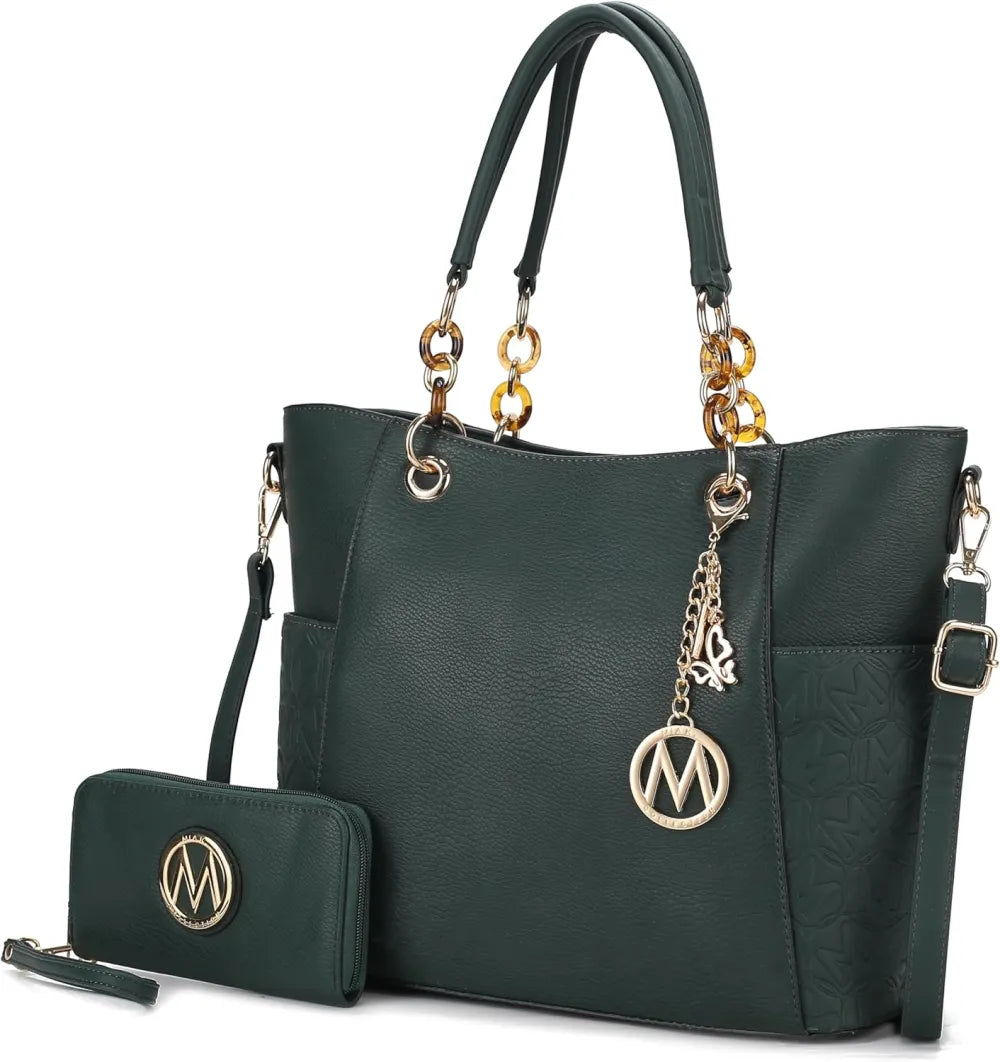 MKF Collection Tote Bag for Women, Handbag Set with Wallet-Top-Handle- Vegan Leather Purse