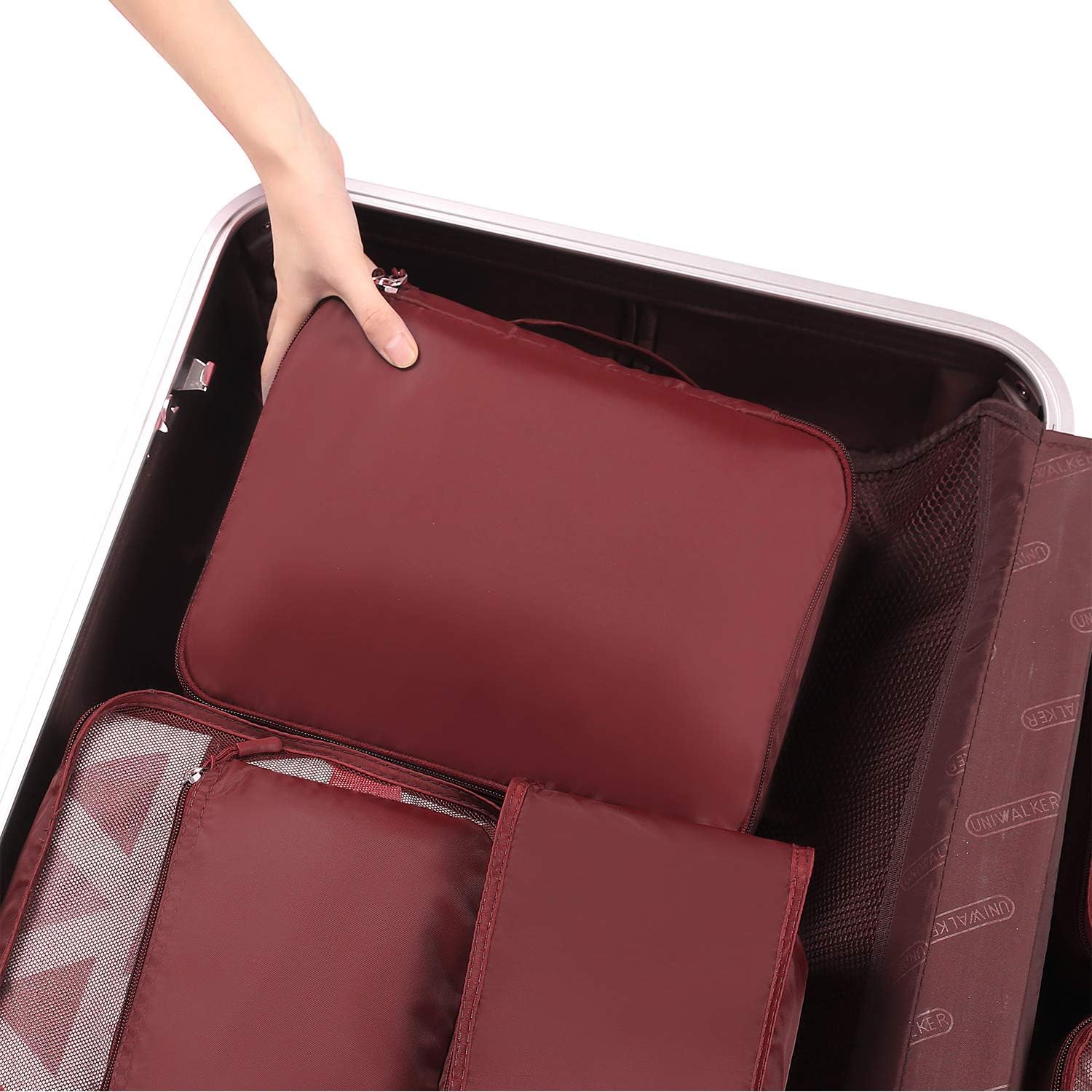 BAGAIL 8 Set Packing Cubes Luggage Organizer Bags for Travel Accessories-Cream
