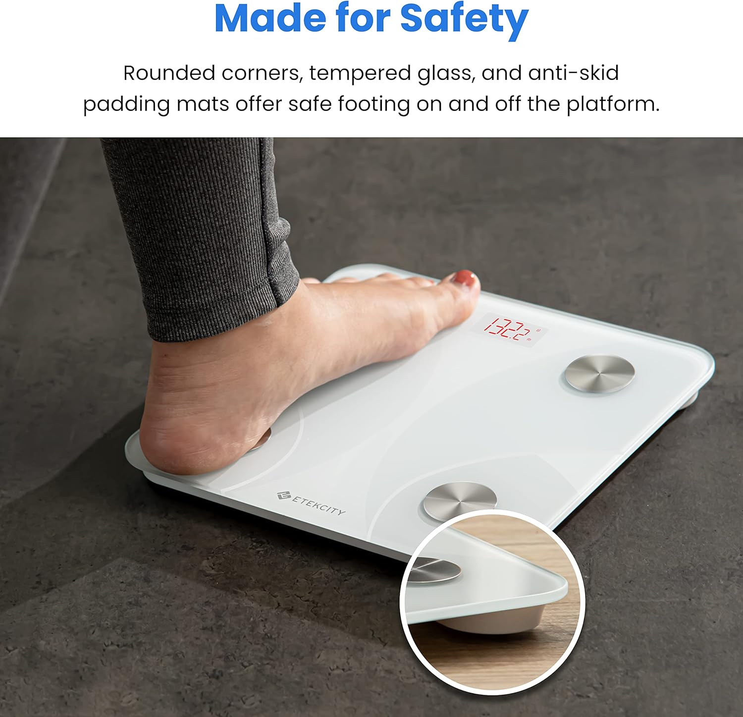Etekcity Smart Scale for Body Weight FSA HSA Store Eligible, Bathroom Digital Weighing Scale with BMI, Body Fat, Muscle Mass, Accurate Bluetooth Home User Health Equipment Sync Apps