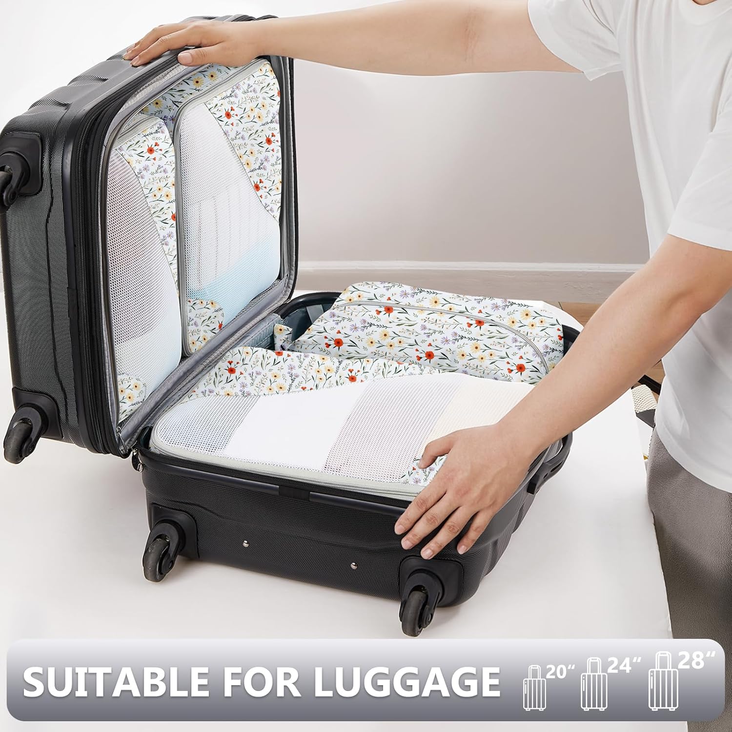 10 Set/8 Set Packing Cubes for Travel, Gifts for Women Mom,Anti-Tearing Suitcase Organizer for Luggage with Shoe & Hanging Toiletry Bag,OlarHike Vacation Essentials & Accessories for Cruise Ship,Cream