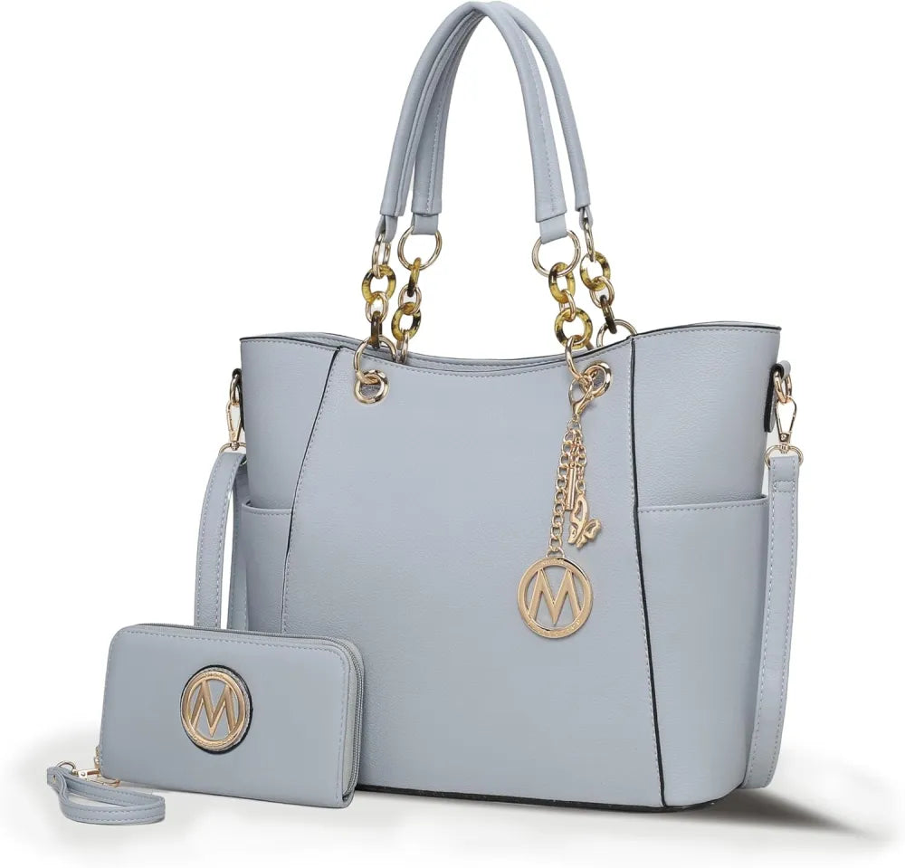 MKF Collection Tote Bag for Women, Handbag Set with Wallet-Top-Handle- Vegan Leather Purse