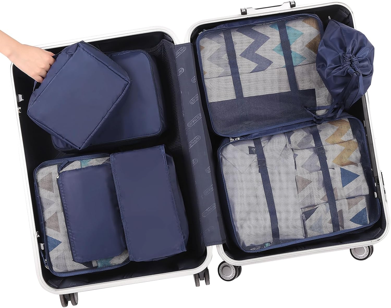 BAGAIL 8 Set Packing Cubes Luggage Organizer Bags for Travel Accessories-Cream