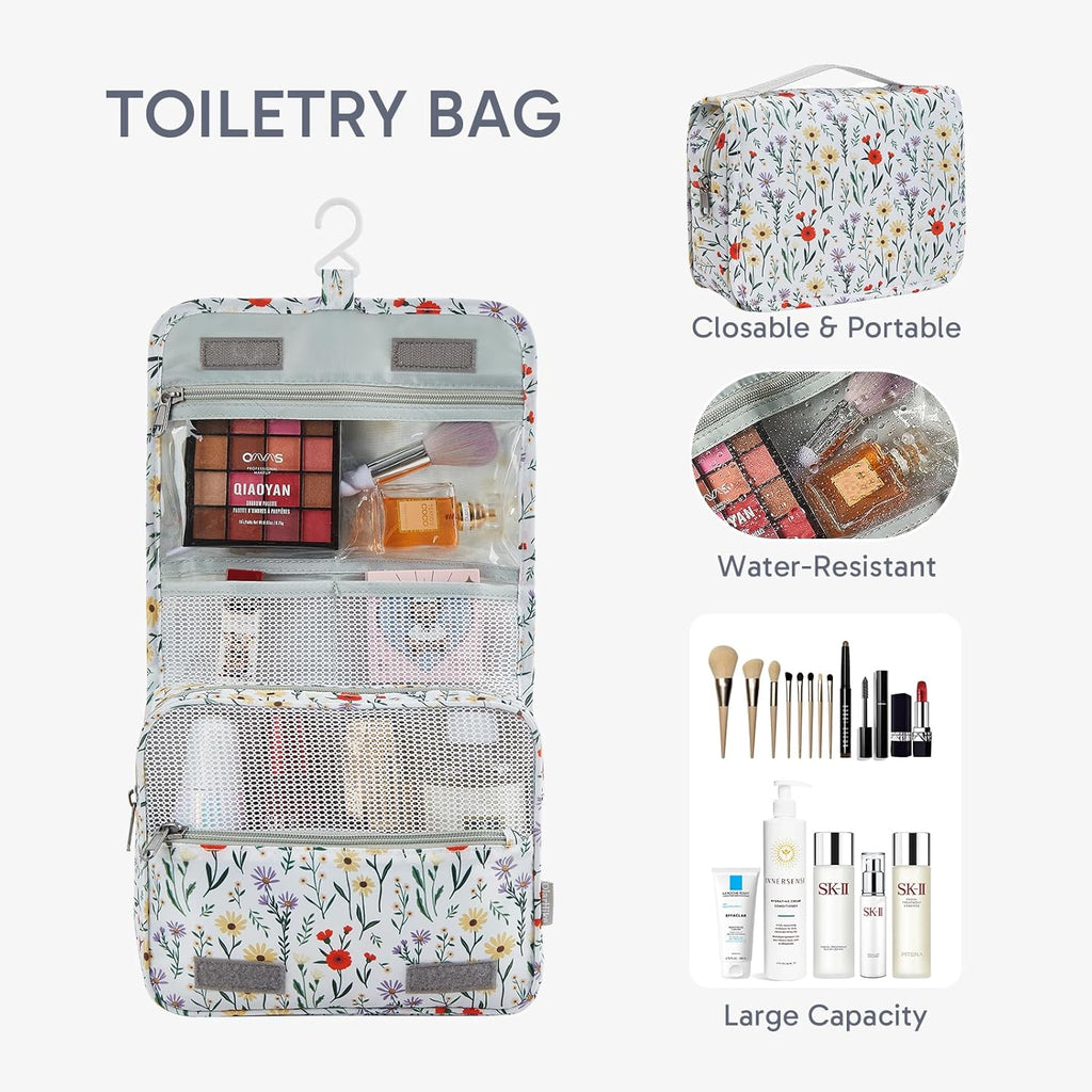 10 Set/8 Set Packing Cubes for Travel, Gifts for Women Mom,Anti-Tearing Suitcase Organizer for Luggage with Shoe & Hanging Toiletry Bag,OlarHike Vacation Essentials & Accessories for Cruise Ship,Cream