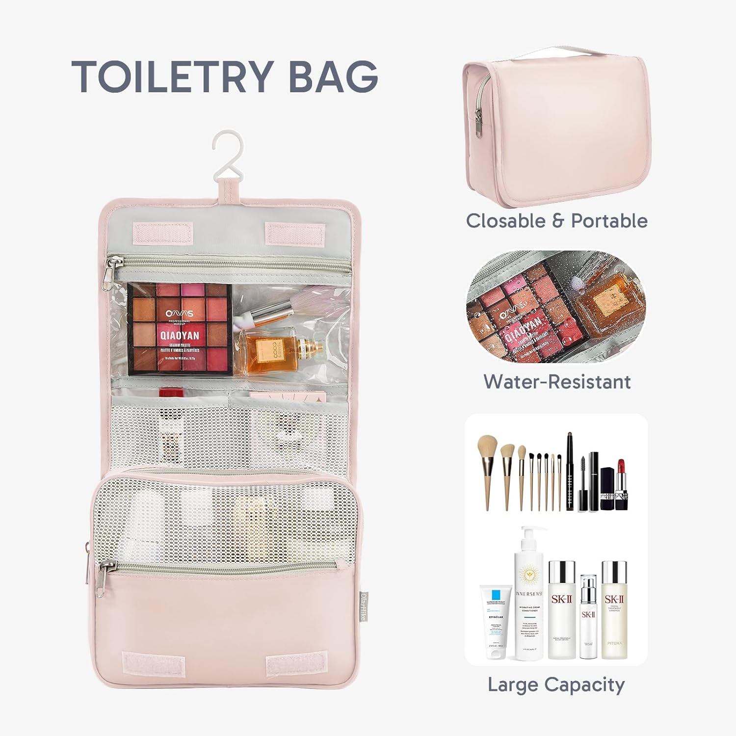 10 Set/8 Set Packing Cubes for Travel, Gifts for Women Mom,Anti-Tearing Suitcase Organizer for Luggage with Shoe & Hanging Toiletry Bag,OlarHike Vacation Essentials & Accessories for Cruise Ship,Cream