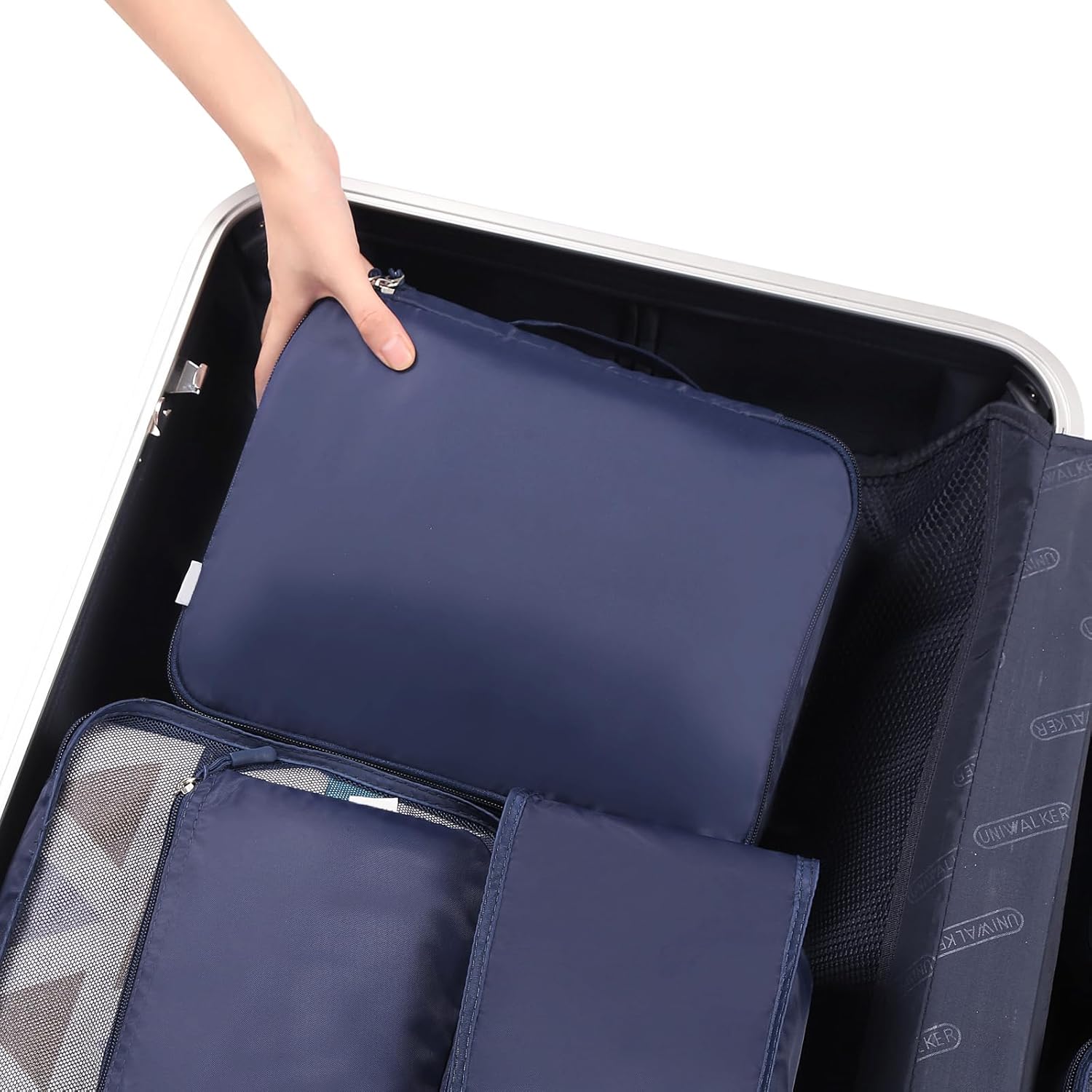 BAGAIL 8 Set Packing Cubes Luggage Organizer Bags for Travel Accessories-Cream