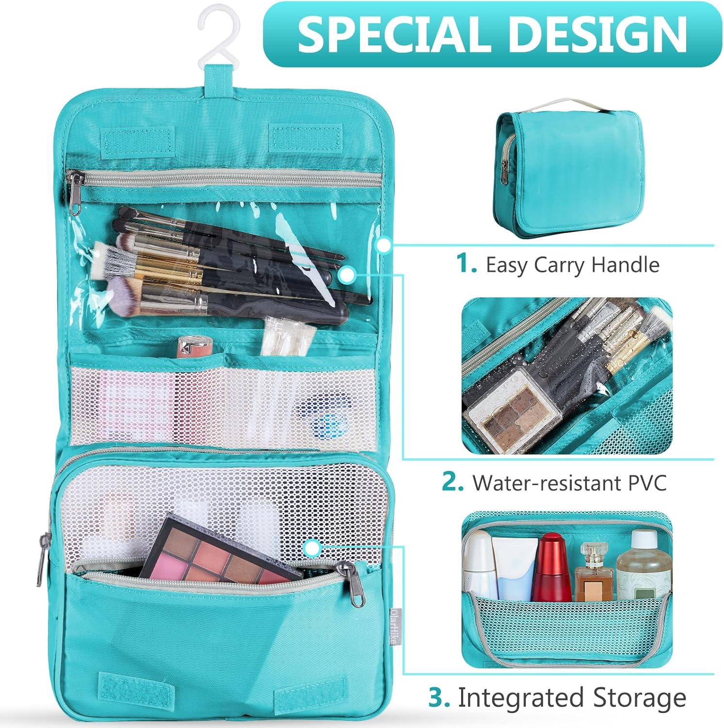 10 Set/8 Set Packing Cubes for Travel, Gifts for Women Mom,Anti-Tearing Suitcase Organizer for Luggage with Shoe & Hanging Toiletry Bag,OlarHike Vacation Essentials & Accessories for Cruise Ship,Cream