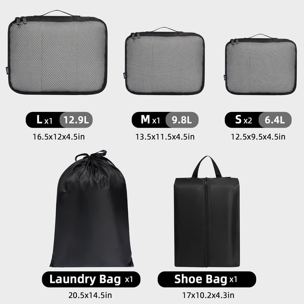 BAGAIL 8 Set Packing Cubes Luggage Organizer Bags for Travel Accessories-Cream