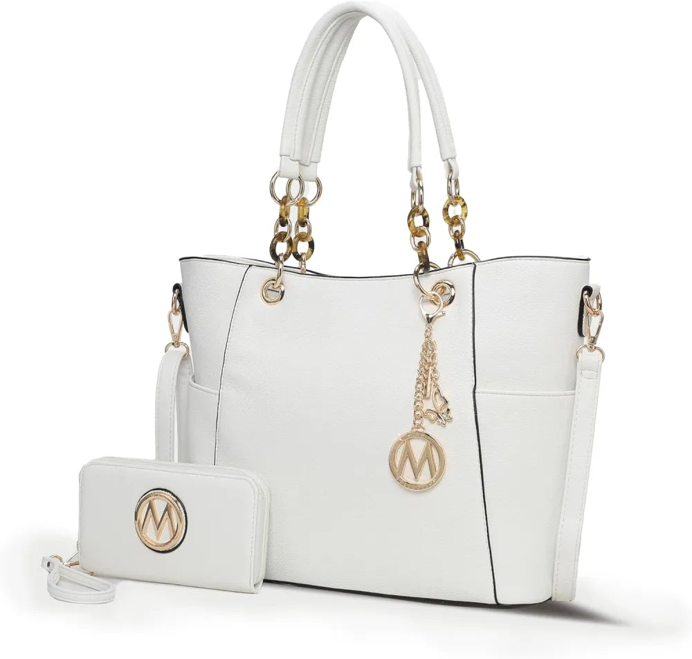 MKF Collection Tote Bag for Women, Handbag Set with Wallet-Top-Handle- Vegan Leather Purse